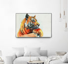 TIGER-THE-HUNTER by VICTOR ABARCA on GIANT ART - green mixed media