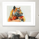 TIGER-THE-HUNTER by VICTOR ABARCA on GIANT ART - green mixed media