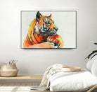 TIGER-THE-HUNTER by VICTOR ABARCA on GIANT ART - green mixed media