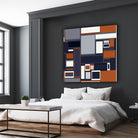 Navy & Rust Mid Century by Blerta Karahoda on GIANT ART - blue digital drawing