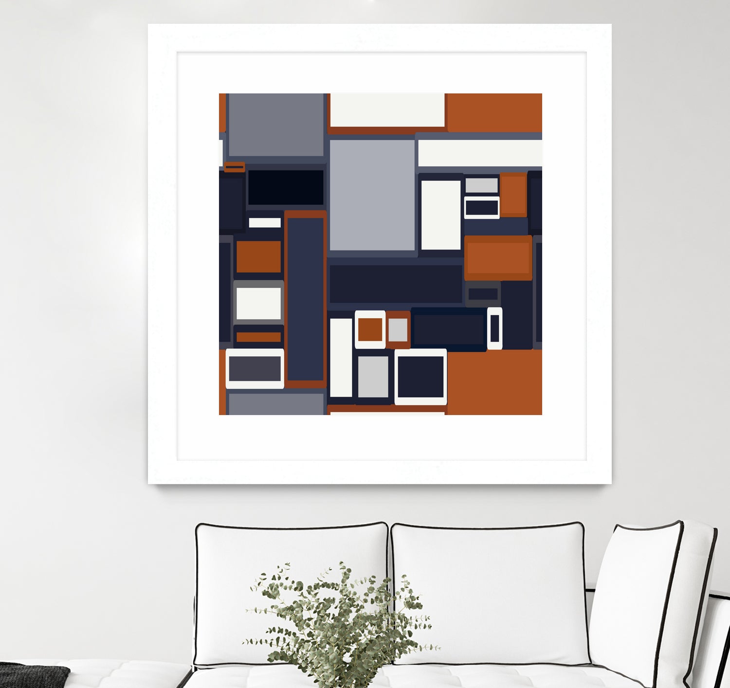 Navy & Rust Mid Century by Blerta Karahoda on GIANT ART - blue digital drawing