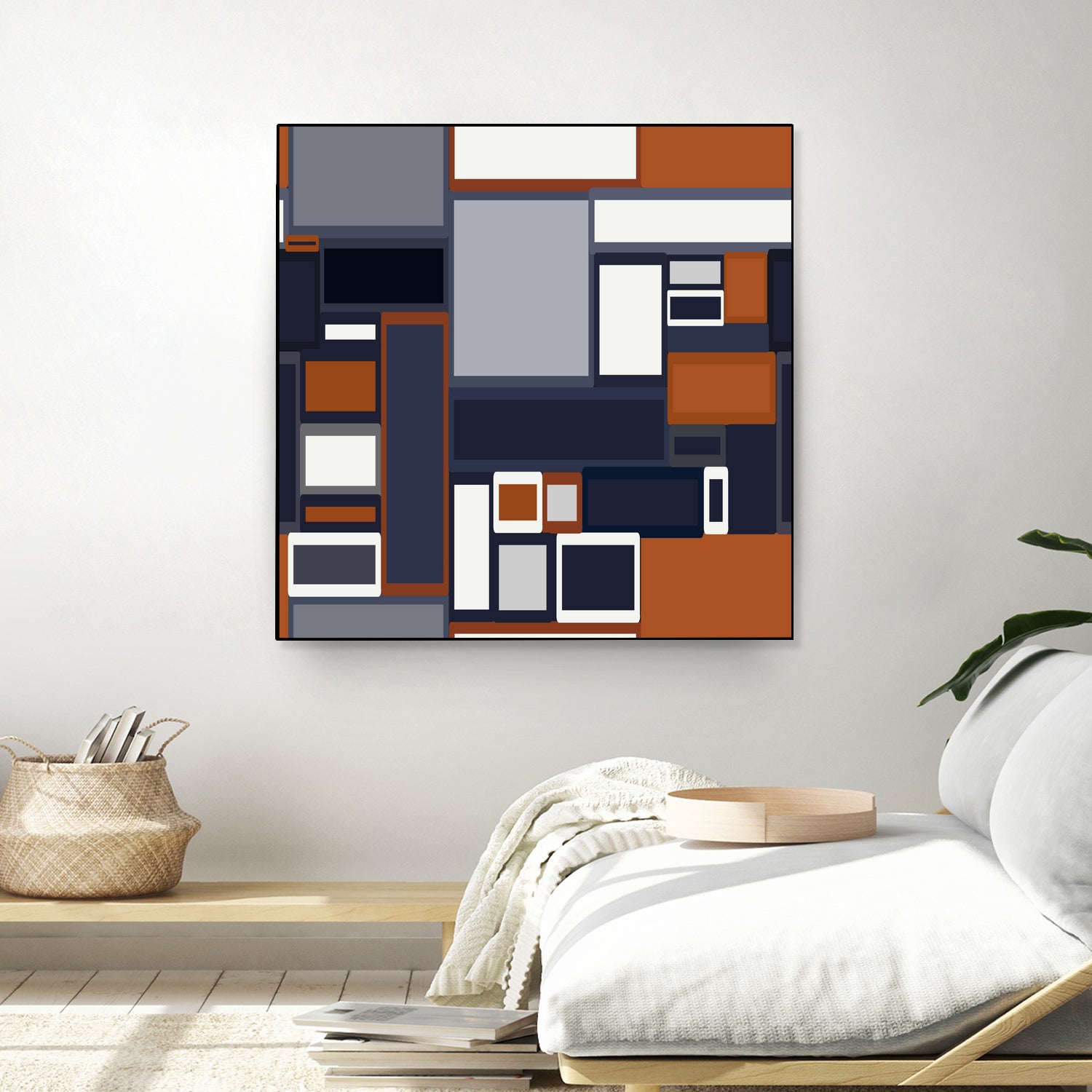 Navy & Rust Mid Century by Blerta Karahoda on GIANT ART - blue digital drawing