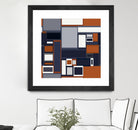 Navy & Rust Mid Century by Blerta Karahoda on GIANT ART - blue digital drawing