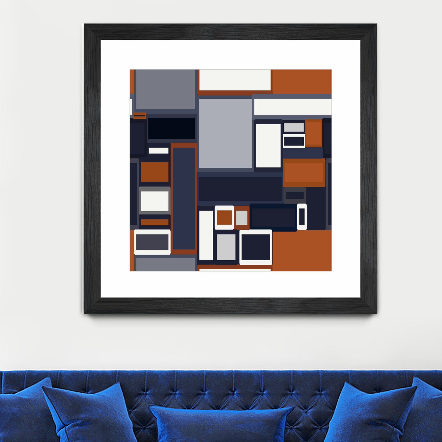 Navy & Rust Mid Century by Blerta Karahoda on GIANT ART - blue digital drawing