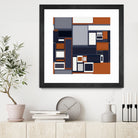 Navy & Rust Mid Century by Blerta Karahoda on GIANT ART - blue digital drawing