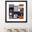 Navy & Rust Mid Century by Blerta Karahoda on GIANT ART - blue digital drawing