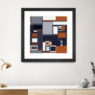 Navy & Rust Mid Century by Blerta Karahoda on GIANT ART - blue digital drawing