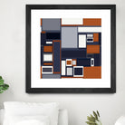 Navy & Rust Mid Century by Blerta Karahoda on GIANT ART - blue digital drawing