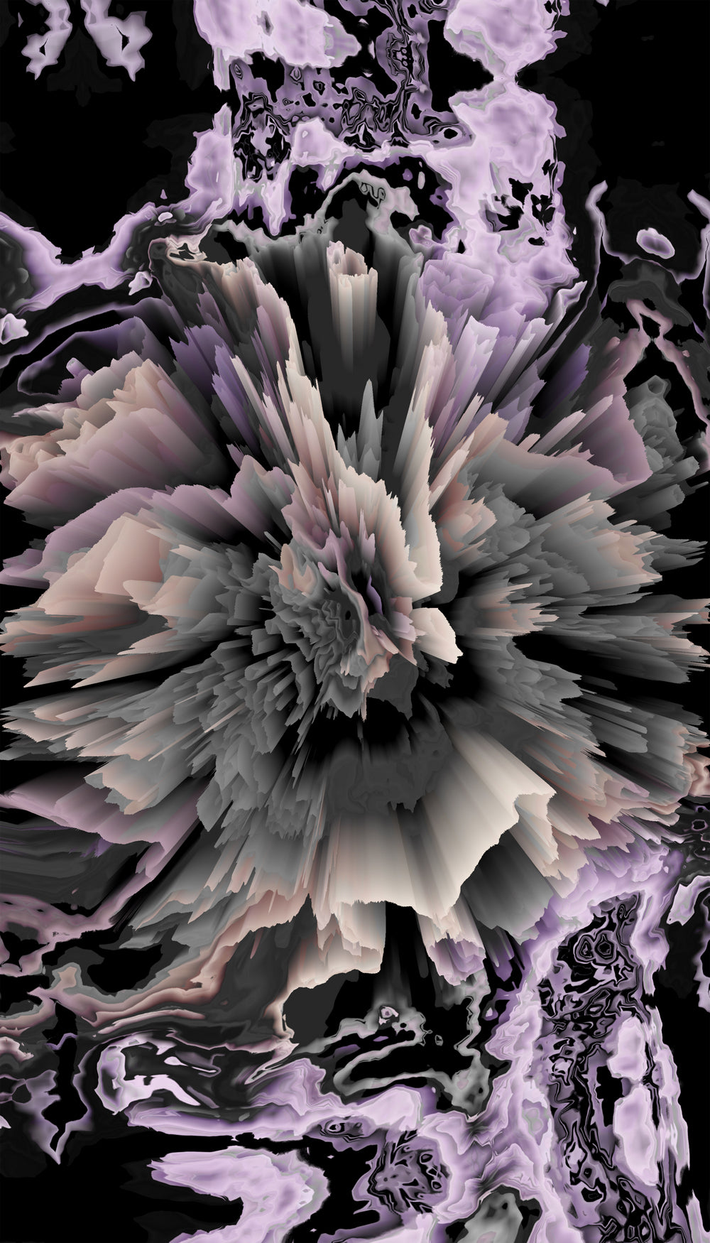 marble glitchy flower by Haris Kavalla on GIANT ART - gray photo illustration