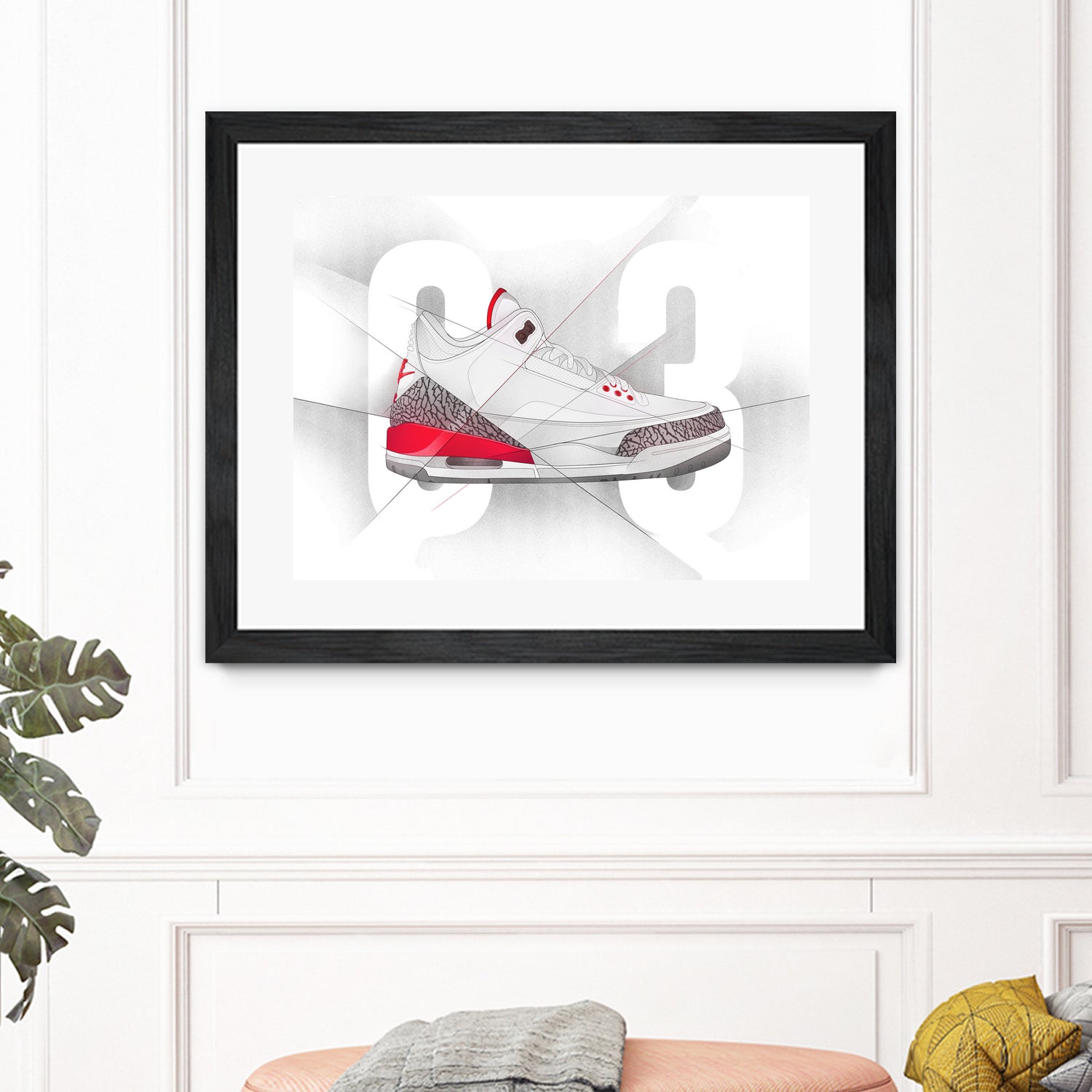 Air Jordan 03s by Francesco Scura on GIANT ART - red digital painting