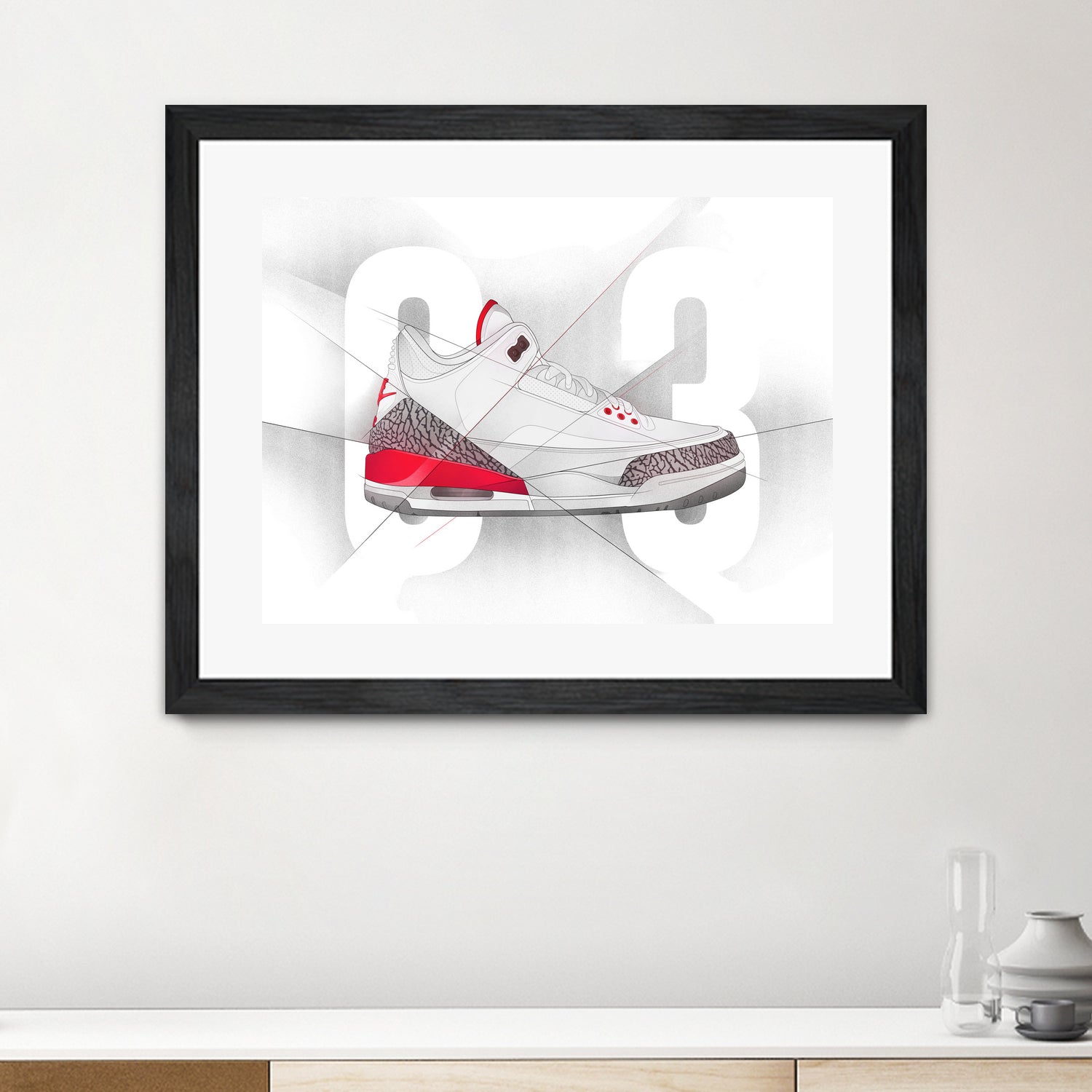 Air Jordan 03s by Francesco Scura on GIANT ART - red digital painting