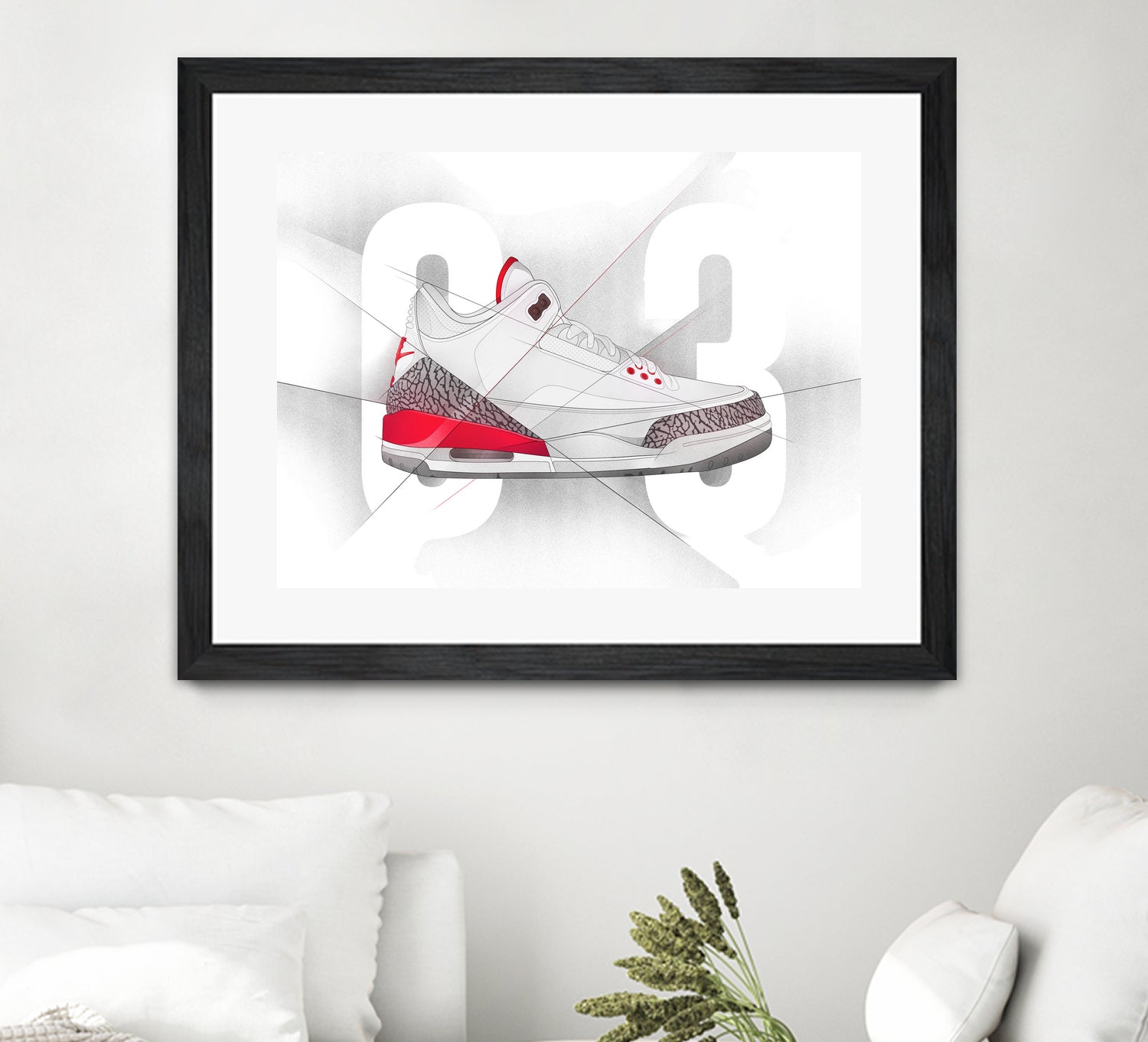 Air Jordan 03s by Francesco Scura on GIANT ART - red digital painting