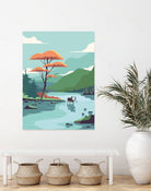 Fall is here by Roland Bánrévi on GIANT ART - blue vector illustration