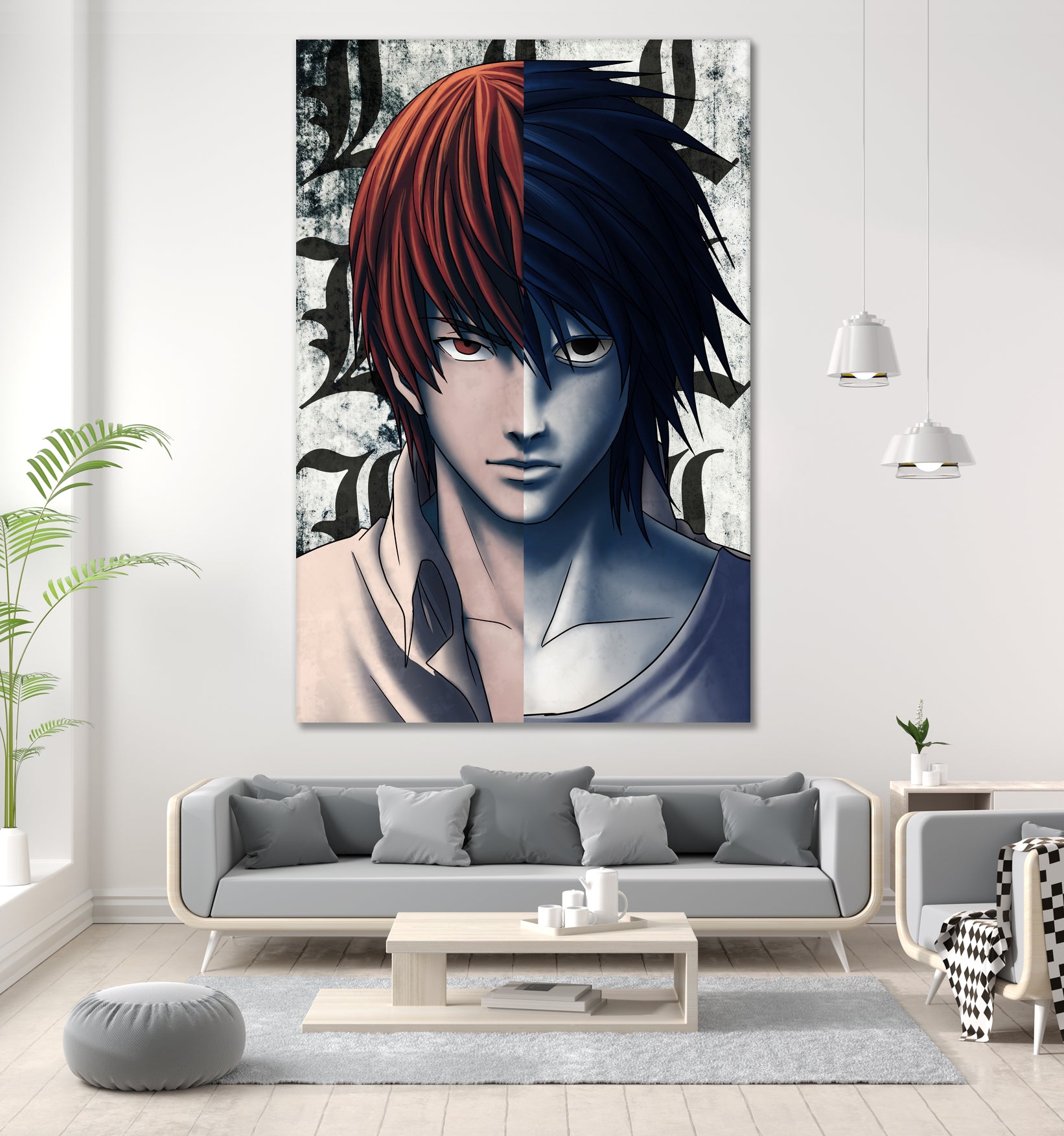 DEATHNOTE L and light by MCAshe 24 on GIANT ART - gray digital painting