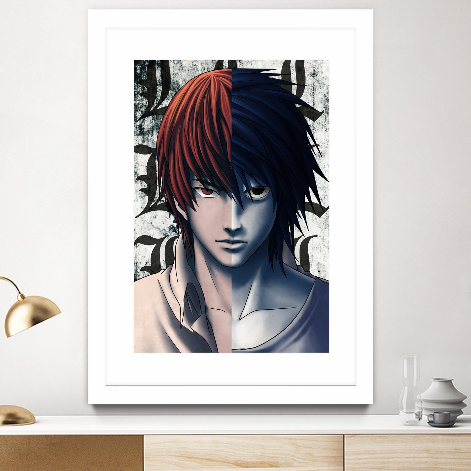 DEATHNOTE L and light by MCAshe 24 on GIANT ART - gray digital painting