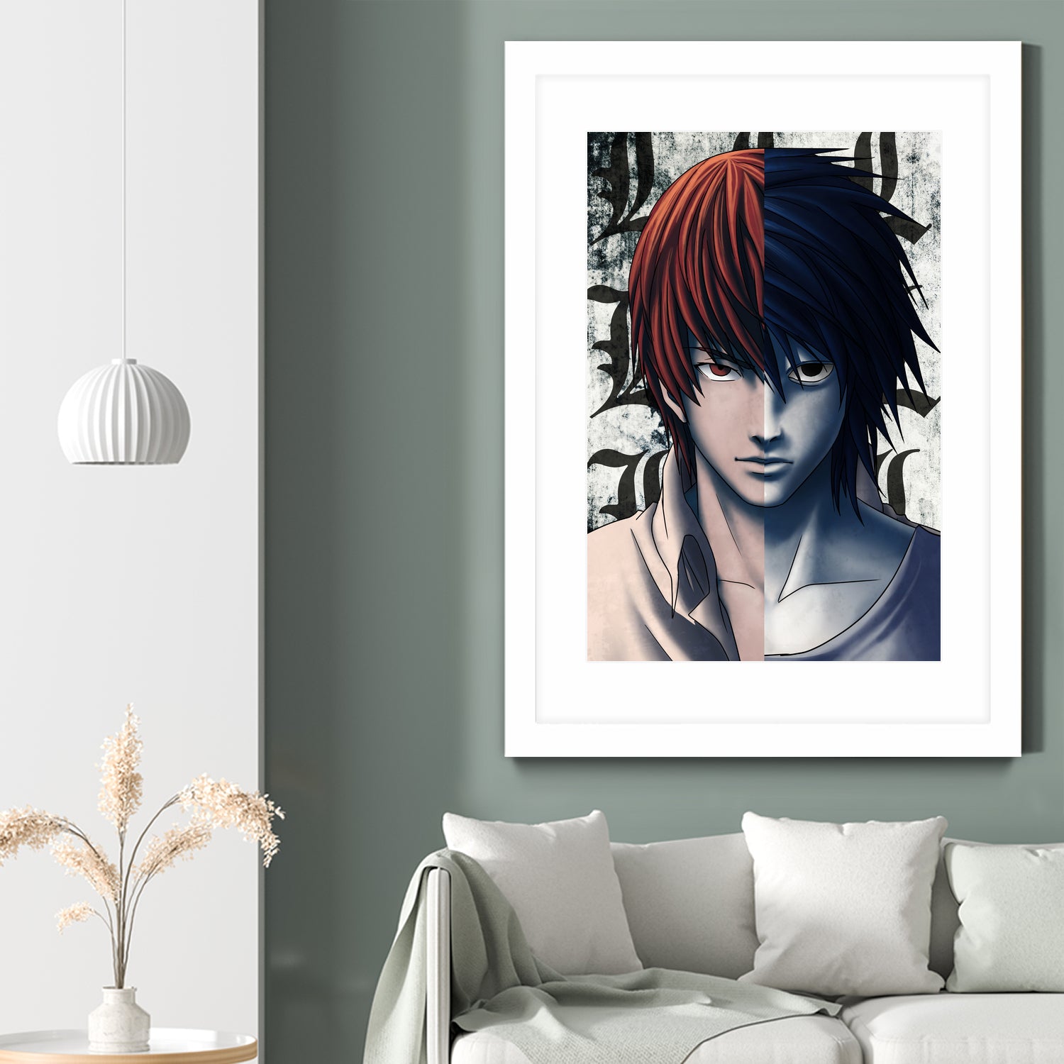 DEATHNOTE L and light by MCAshe 24 on GIANT ART - gray digital painting