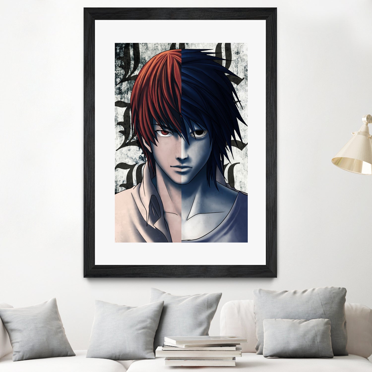 DEATHNOTE L and light by MCAshe 24 on GIANT ART - gray digital painting