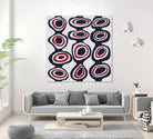 Cells - Navy Red by Blerta Karahoda on GIANT ART - blue digital painting