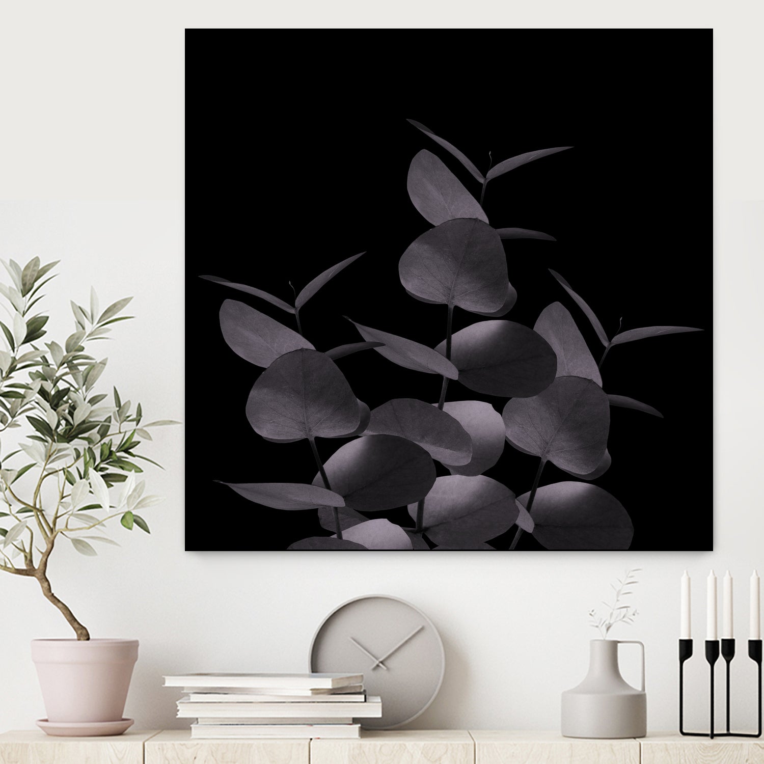 Eucalyptus Leaves Black Black #1 #foliage #decor #art by Anita & Bella Jantz on GIANT ART - black photo illustration