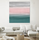 Touching Teal Blush Gray Watercolor Abstract #1 #painting by Anita & Bella Jantz on GIANT ART - green digital painting