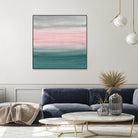 Touching Teal Blush Gray Watercolor Abstract #1 #painting by Anita & Bella Jantz on GIANT ART - green digital painting