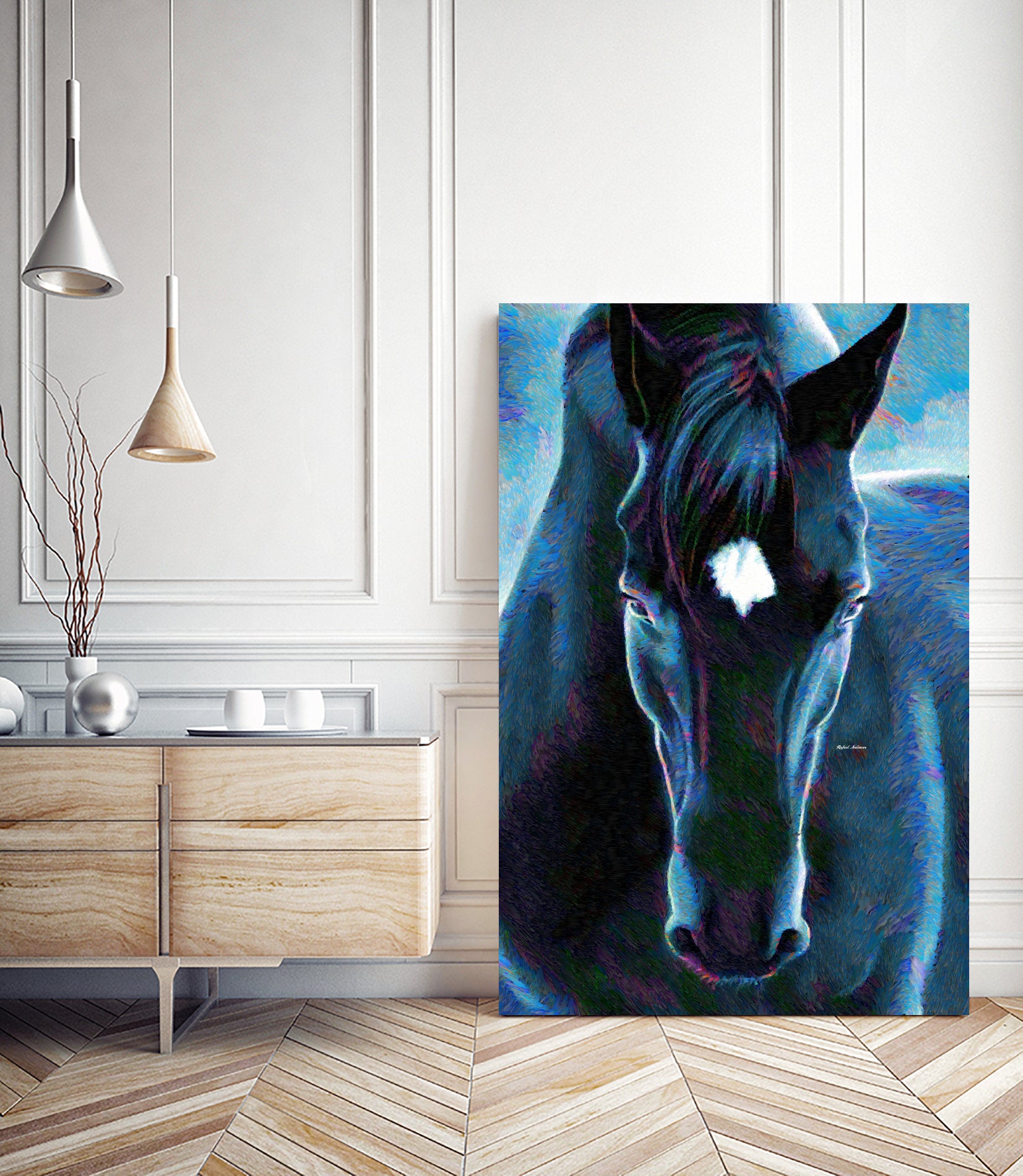 Stallion by Rafael Salazar on GIANT ART - blue digital painting