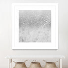 White Marble Silver Ombre Glitter Glam #1 #shiny #gem #decor by Anita & Bella Jantz on GIANT ART - gray photo illustration