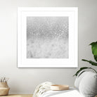 White Marble Silver Ombre Glitter Glam #1 #shiny #gem #decor by Anita & Bella Jantz on GIANT ART - gray photo illustration