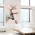 reindeer and rabbit by Laura Graves on GIANT ART - pink digital painting