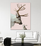 reindeer and rabbit by Laura Graves on GIANT ART - pink digital painting