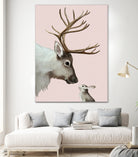 reindeer and rabbit by Laura Graves on GIANT ART - pink digital painting