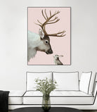 reindeer and rabbit by Laura Graves on GIANT ART - pink digital painting