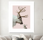 reindeer and rabbit by Laura Graves on GIANT ART - pink digital painting