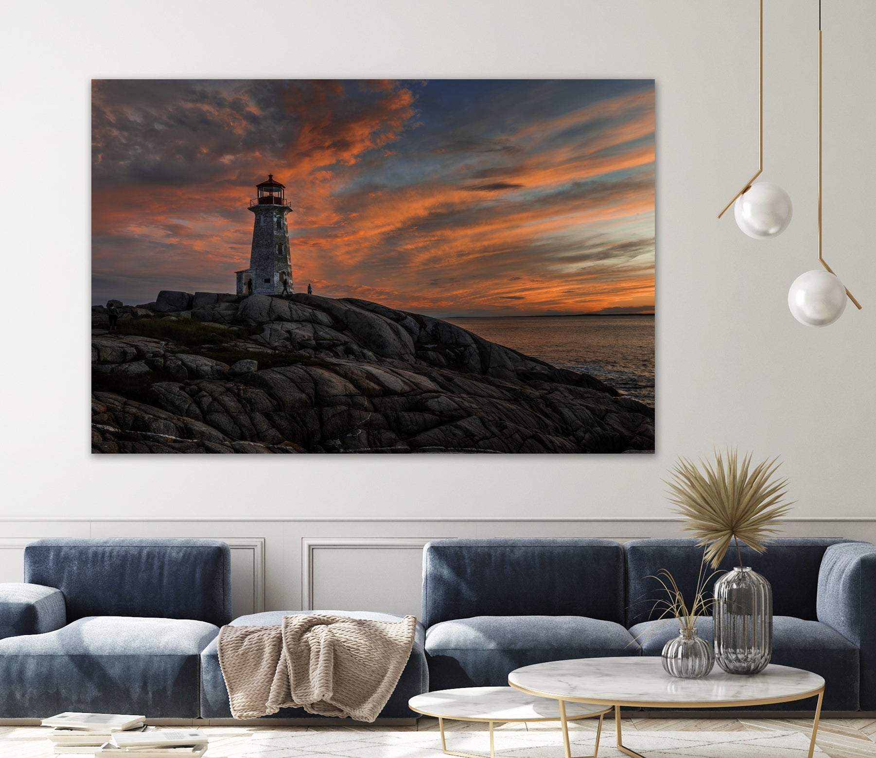 Sunset at Peggy's Point Lighthouse by Lorenzo Bustillo on GIANT ART - gray photo illustration