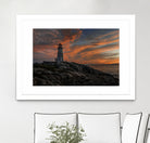 Sunset at Peggy's Point Lighthouse by Lorenzo Bustillo on GIANT ART - gray photo illustration