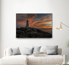 Sunset at Peggy's Point Lighthouse by Lorenzo Bustillo on GIANT ART - gray photo illustration