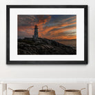 Sunset at Peggy's Point Lighthouse by Lorenzo Bustillo on GIANT ART - gray photo illustration