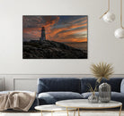 Sunset at Peggy's Point Lighthouse by Lorenzo Bustillo on GIANT ART - gray photo illustration