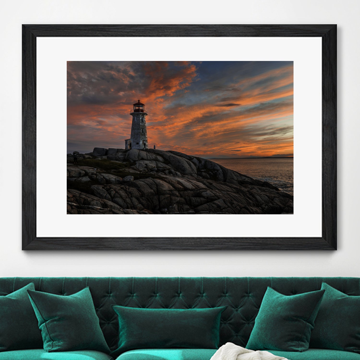 Sunset at Peggy's Point Lighthouse by Lorenzo Bustillo on GIANT ART - gray photo illustration