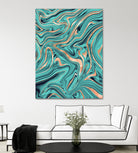 Soft Turquoise Rose Gold Marble #1 #decor #art by Anita & Bella Jantz on GIANT ART - green digital painting