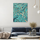 Soft Turquoise Rose Gold Marble #1 #decor #art by Anita & Bella Jantz on GIANT ART - green digital painting