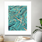 Soft Turquoise Rose Gold Marble #1 #decor #art by Anita & Bella Jantz on GIANT ART - green digital painting