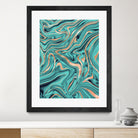 Soft Turquoise Rose Gold Marble #1 #decor #art by Anita & Bella Jantz on GIANT ART - green digital painting