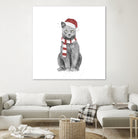 Xmas cat by Solti Balázs on GIANT ART - white digital drawing