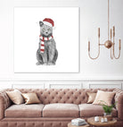 Xmas cat by Solti Balázs on GIANT ART - white digital drawing