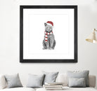 Xmas cat by Solti Balázs on GIANT ART - white digital drawing