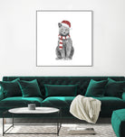 Xmas cat by Solti Balázs on GIANT ART - white digital drawing