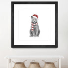 Xmas cat by Solti Balázs on GIANT ART - white digital drawing