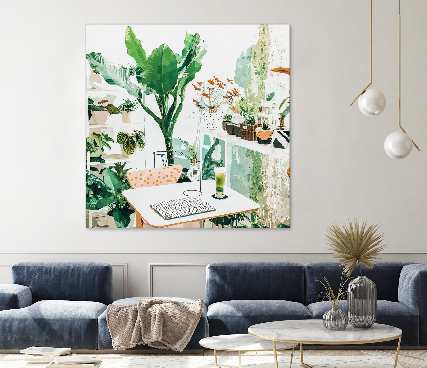 Junglow, Urban Jungle Botanical Home decor, Tropical Plants by Uma Gokhale on GIANT ART - green digital painting