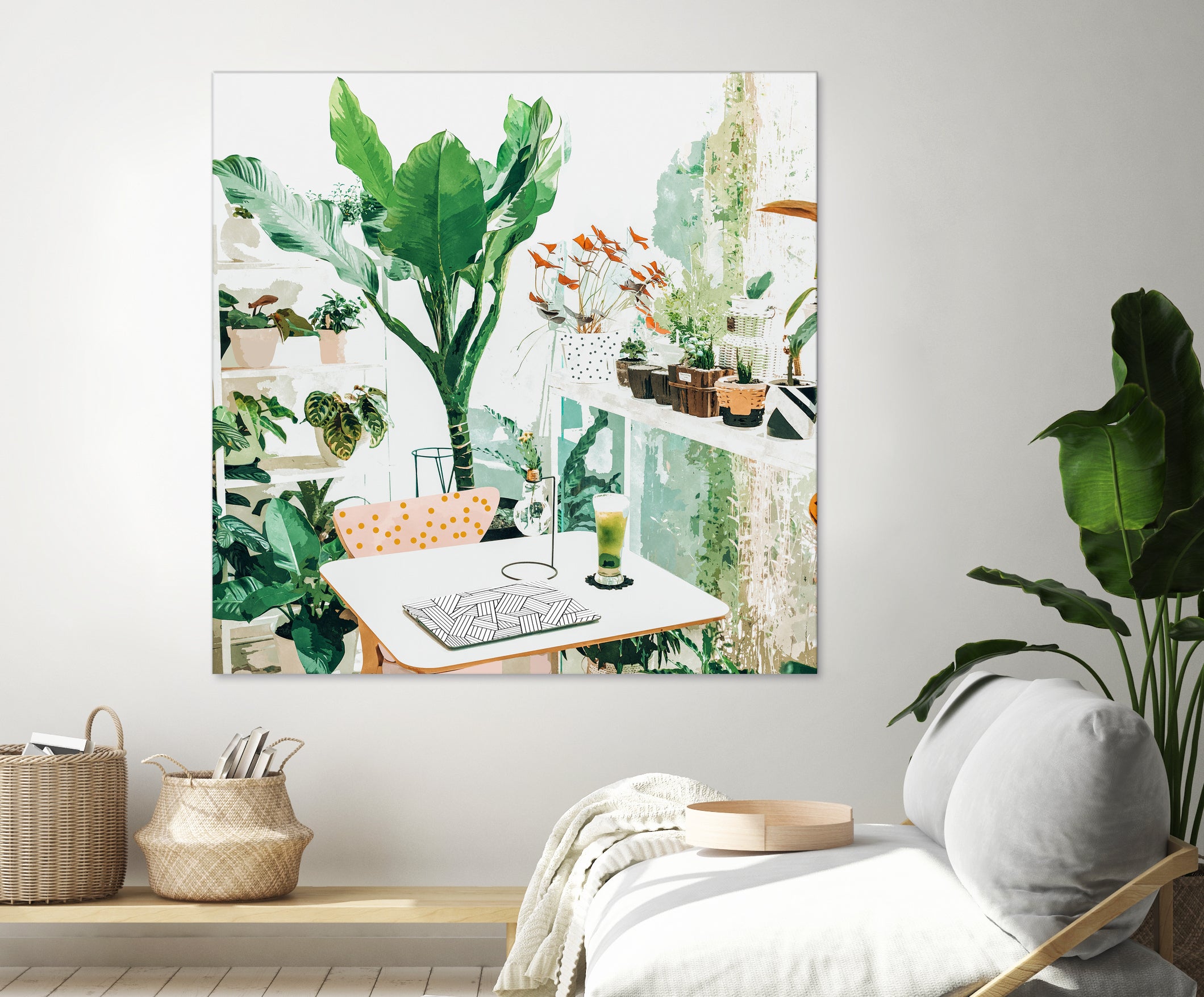 Junglow, Urban Jungle Botanical Home decor, Tropical Plants by Uma Gokhale on GIANT ART - green digital painting